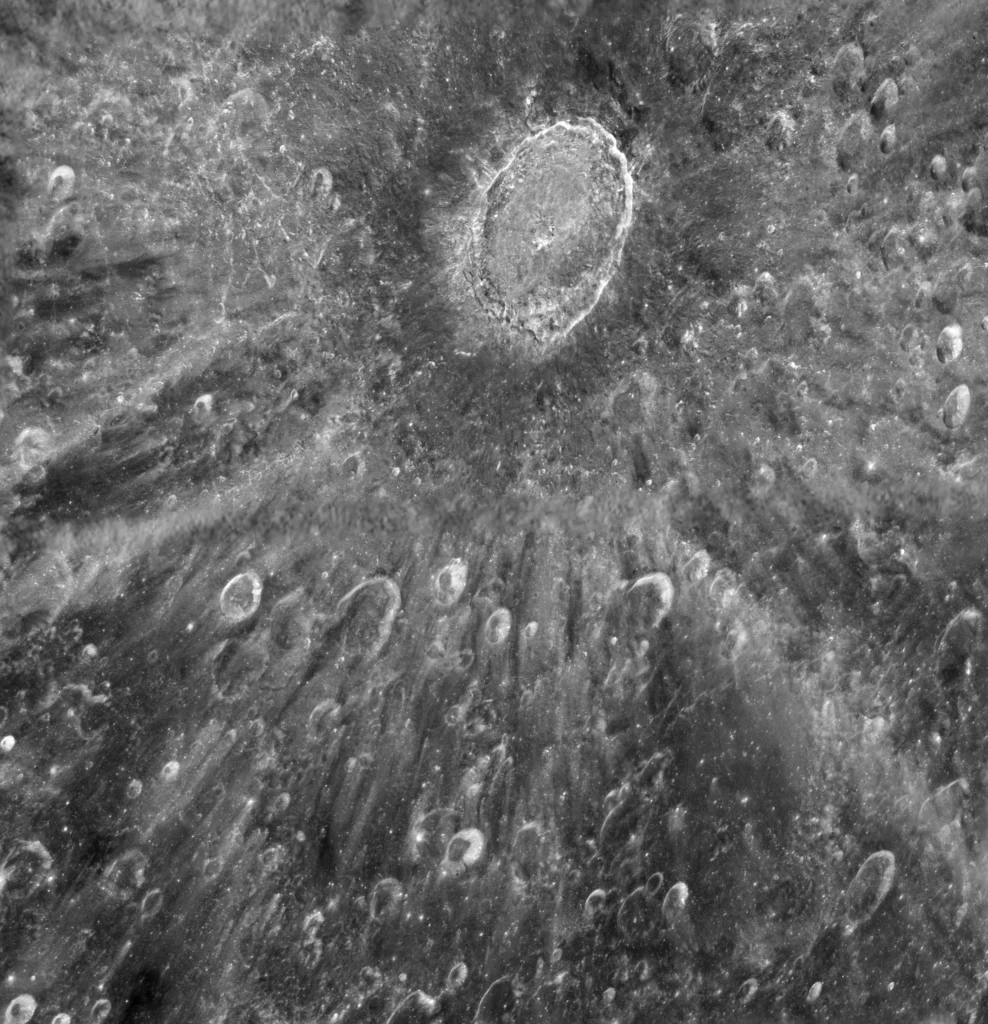 Telescope magnification — detailed view of Moon craters